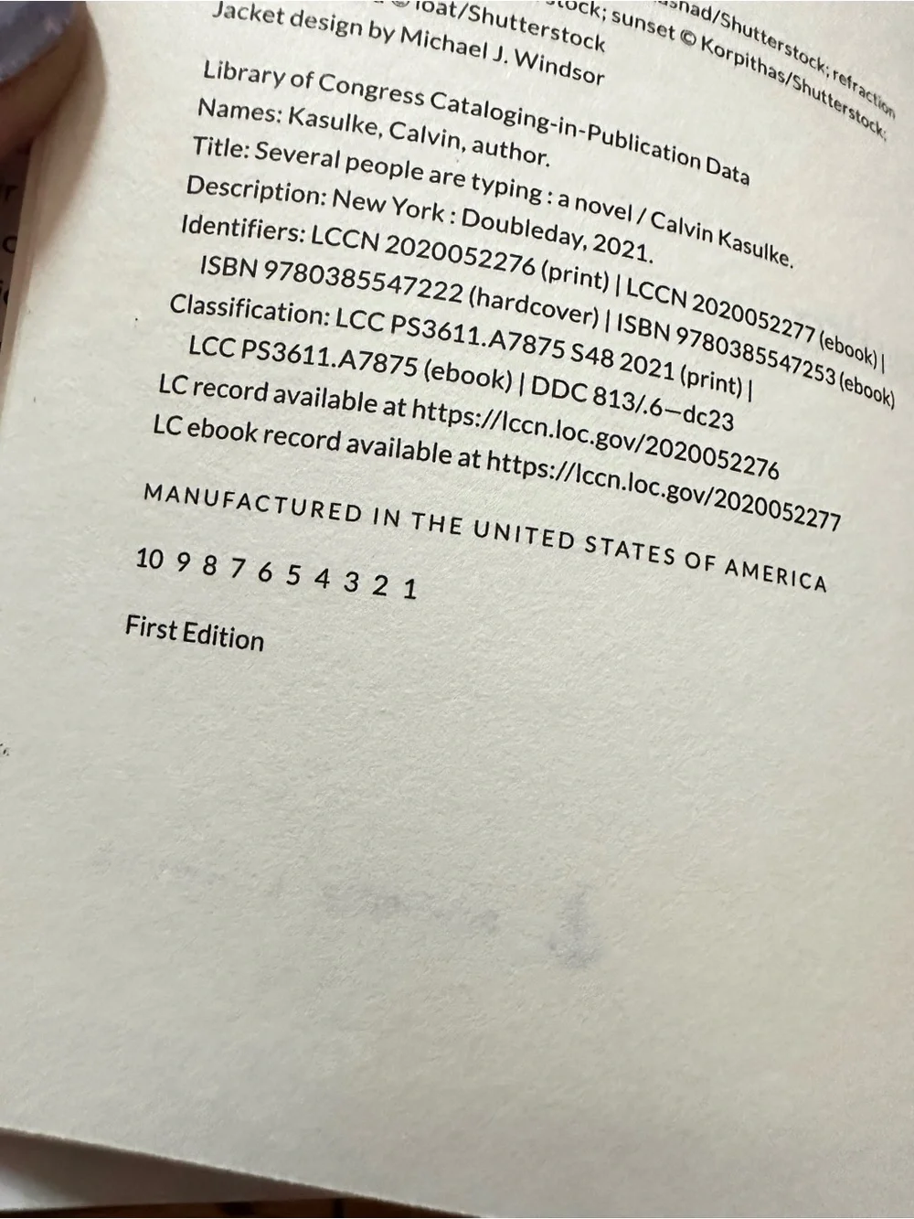 Several People Are Typing Calvin Kasulke First Edition Hardcover